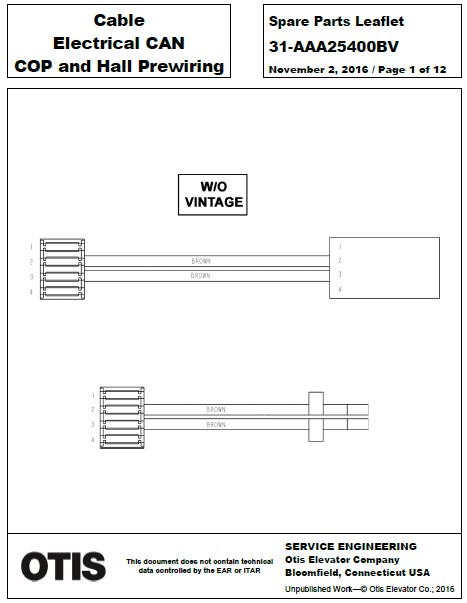 SPL 31-AAA25400BV Electrical Cable CAN COP and Hall Prewiring