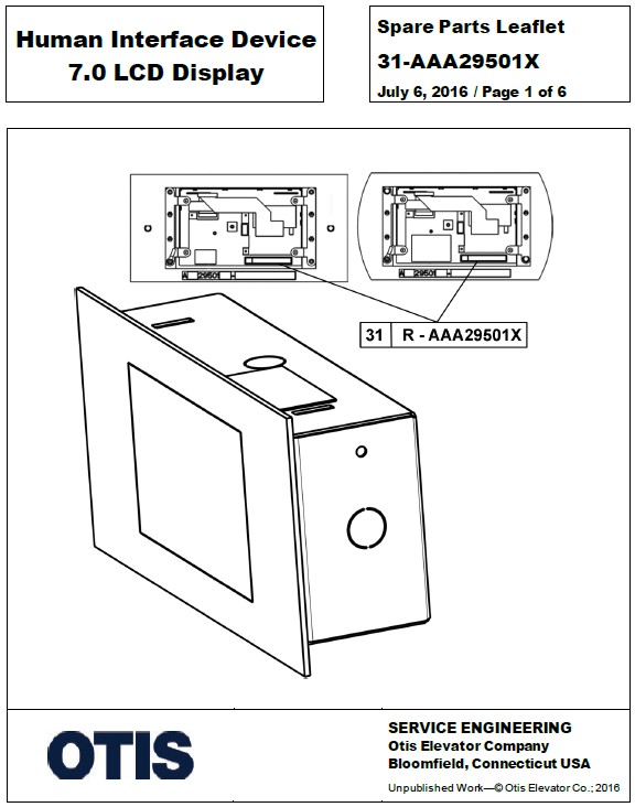 SPL 31-AAA29501X Human Interface Device 7.0 LCD Display