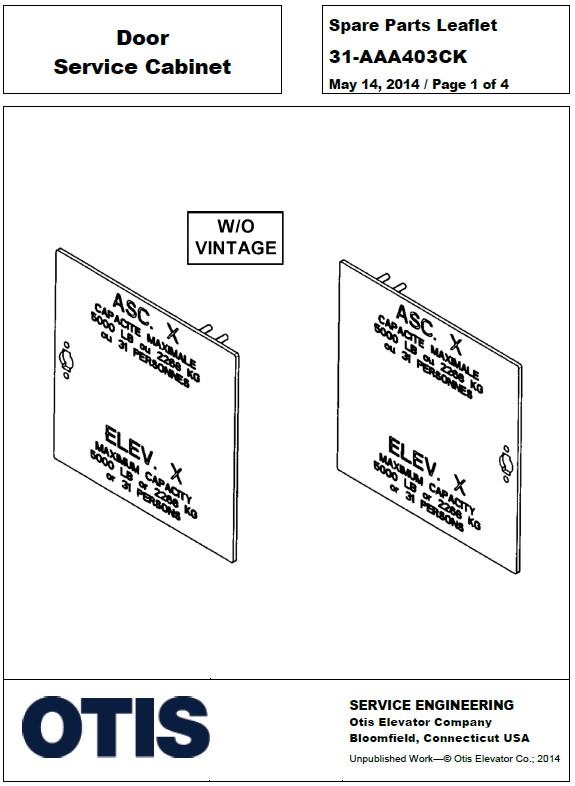 SPL 31-AAA403CK Door Service Cabinet