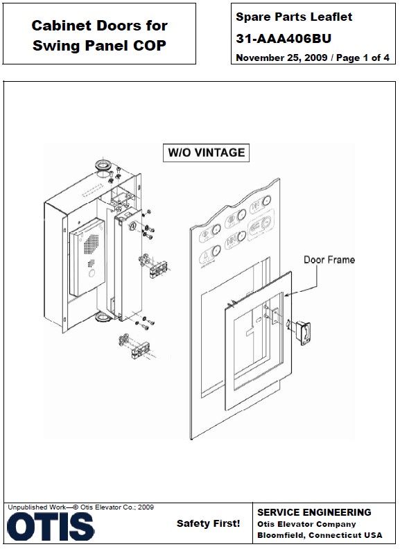 SPL 31-AAA406BU Cabinet Doors for Swing Panel COP