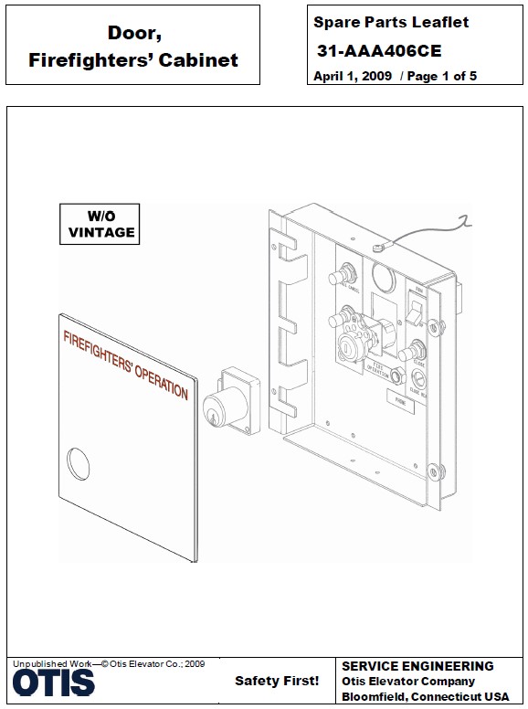 SPL 31-AAA406CE Door, Firefighters' Cabinet