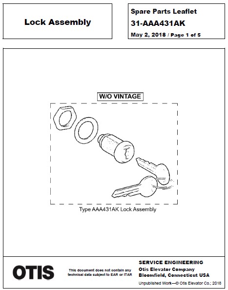 SPL 31-AAA431AK Lock Assembly / Tumbler