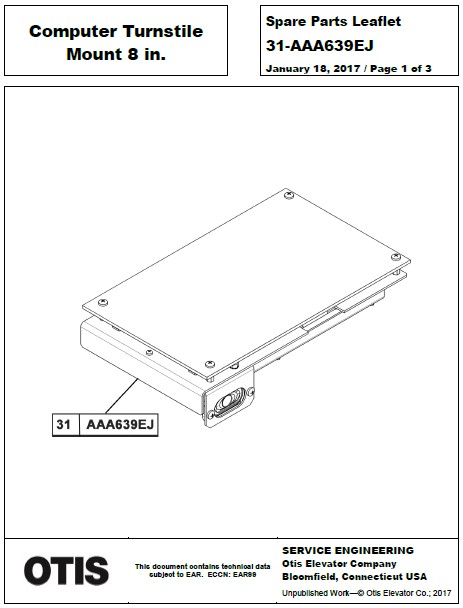 SPL 31-AAA639EJ Computer Turnstile Mount 8 in.