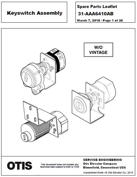 SPL 31-AAA6410AB Keyswitch Assembly