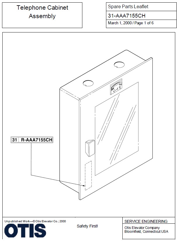 SPL 31-AAA7155CH Telephone Cabinet Assembly