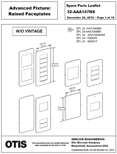 SPL 32-AAA147NX Advanced Fixture Raised Faceplates