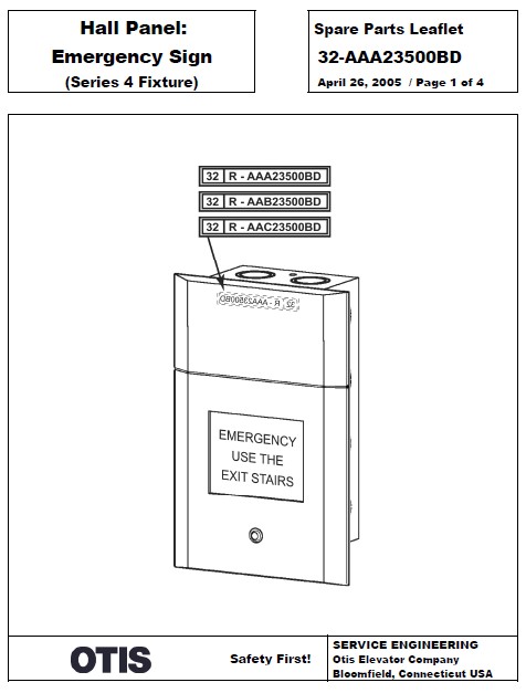 SPL 32-AAA23500BD Luxury Fixtures Hall Panel Assembly (Series 4 Fixture)