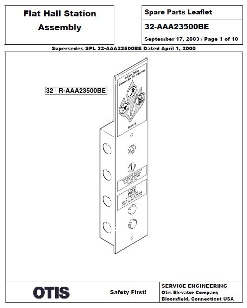 SPL 32-AAA23500BE Flat Hall Station Assembly