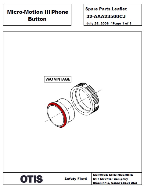 SPL 32-AAA23500CJ Micro-Motion III Phone Button