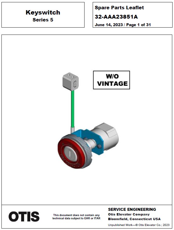 SPL 32-AAA23851A Keyswitch Series 5