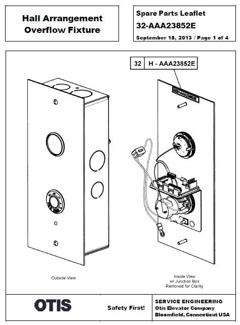 SPL 32-AAA23852E Hall Arrangement Overflow Fixture