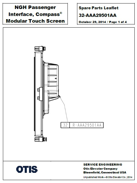 SPL 32-AAA29501AA NGH Passenger Interface, Compass Modular Touch Screen