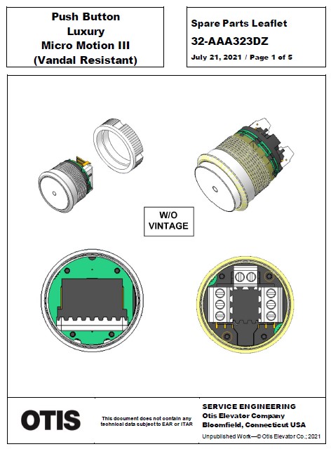 SPL 32-AAA323DZ Push Button Luxury Micro Motion III (Vandal Resistant)