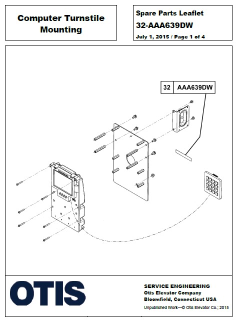 SPL 32-AAA639DW Computer Turnstile Mounting