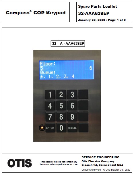 SPL 32-AAA639EP Compass COP Keypad