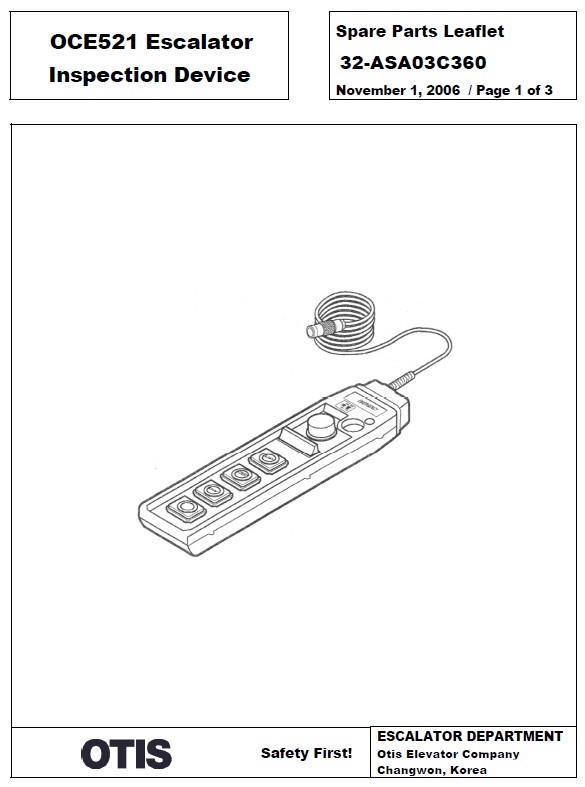 SPL 32-ASA03C360 OCE521 Escalator Inspection Device