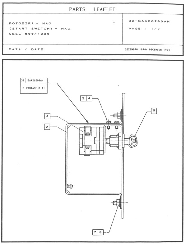 SPL 32-BAA26200AH Start Switch