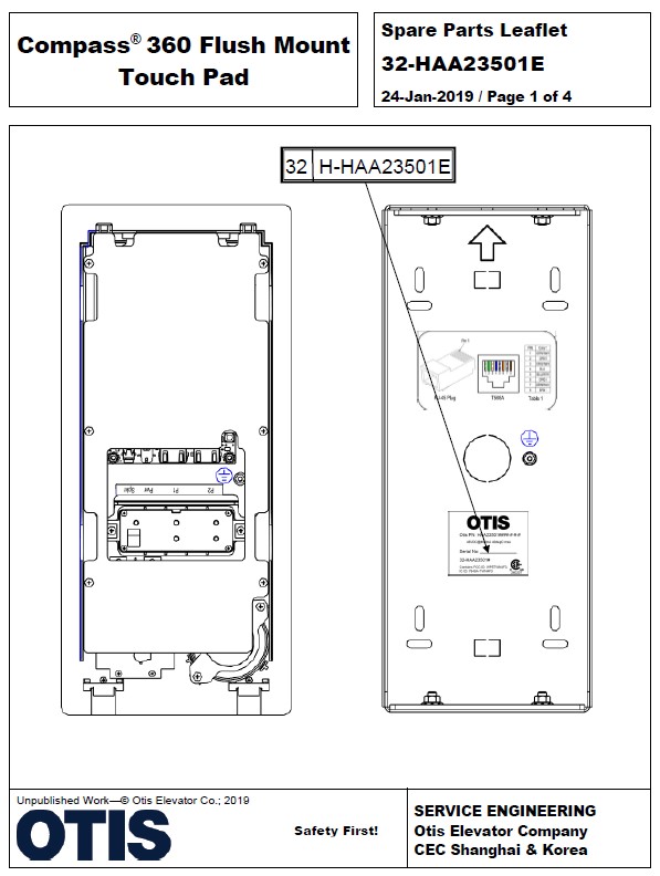 SPL 32-HAA23501E Compass 360 Flush Mount Touch Pad