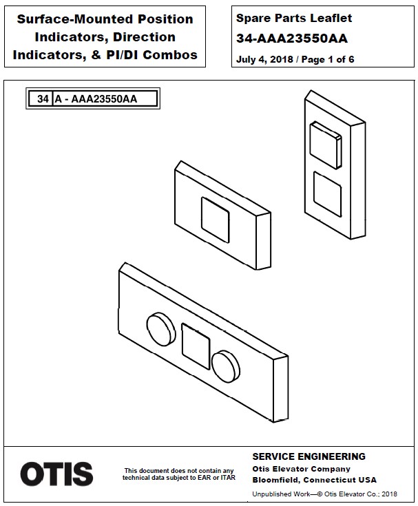 SPL 34-AAA23550AA Surface-Mounted Position Indicators, Direction Indicators, & PI/DI Combos