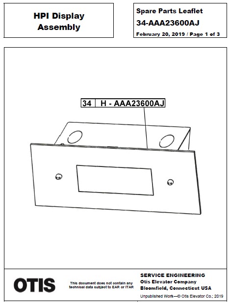 SPL 34-AAA23600AJ HPI Display Assembly