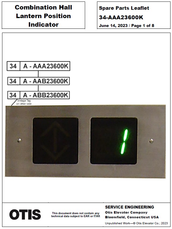 SPL 34-AAA23600K Combination Hall Lantern Position Indicators