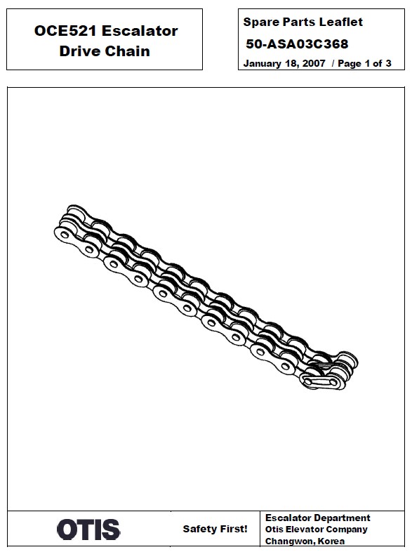 SPL 50-ASA03C368 OCE521 Escalator Drive Chain