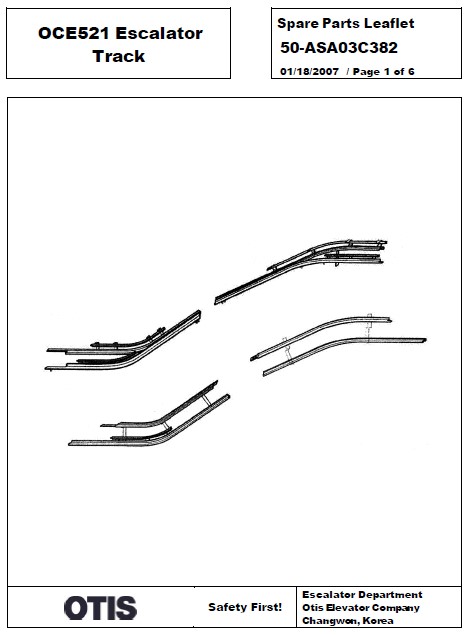 SPL 50-ASA03C382 OCE521 Escalator Track