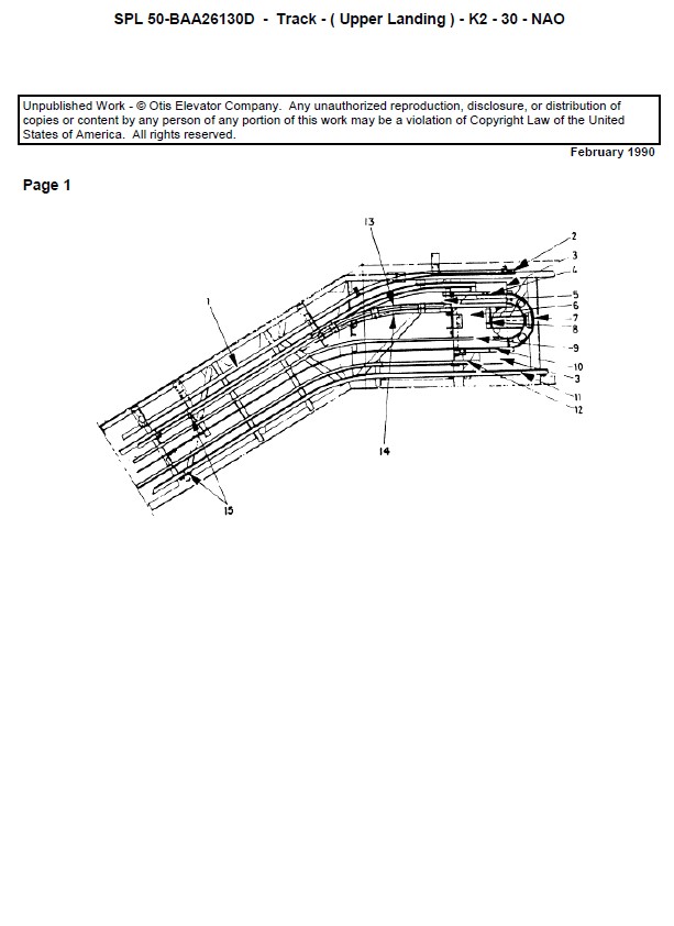 SPL 50-BAA26130D Escalator-Track, Upper Landing UBSL