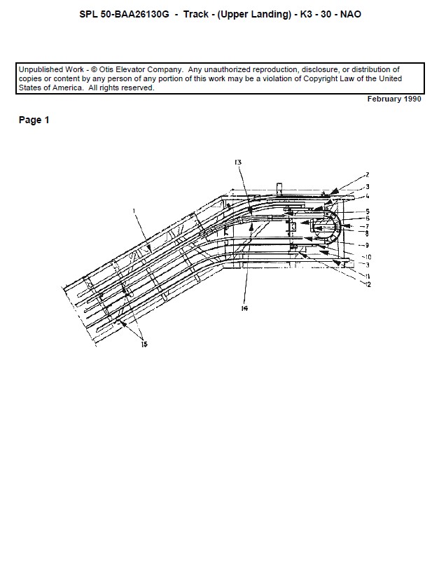 SPL 50-BAA26130G Escalator-Track, Upper Landing UBSL