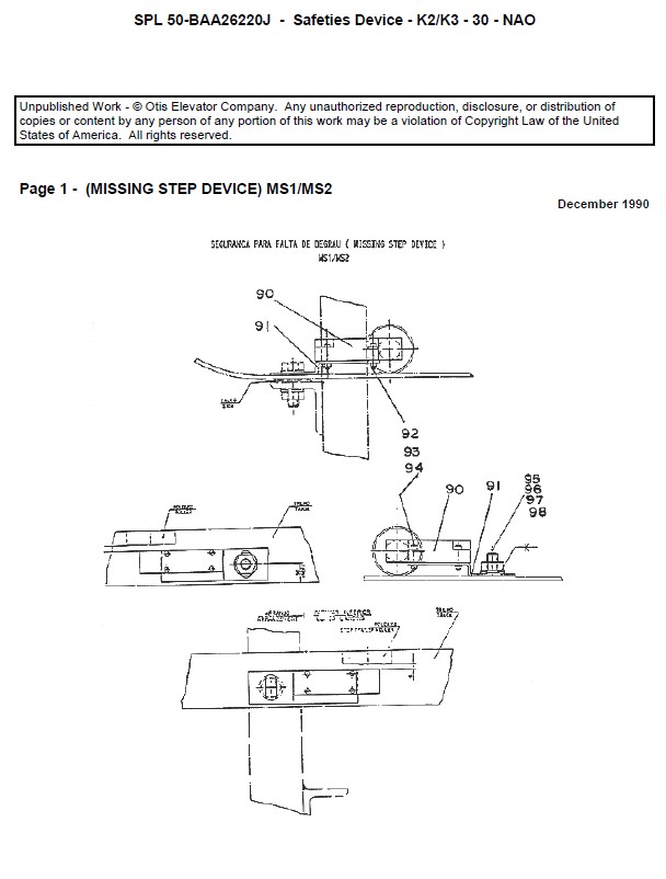 SPL 50-BAA26220J Escalator Device, Missing Step Missing Step UBSL