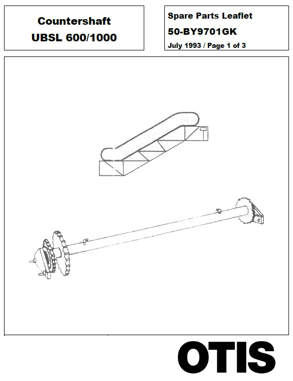 SPL 50-BY9701GK Escalator Countershaft UBSL 600/1000