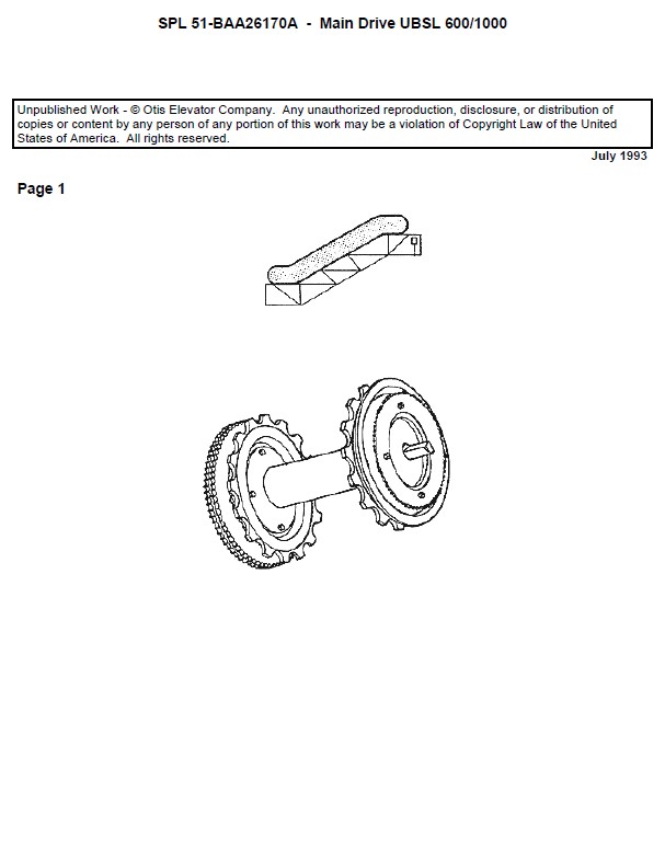 SPL 51-BAA26170A Escalator Main Drive UBSL 600/1000