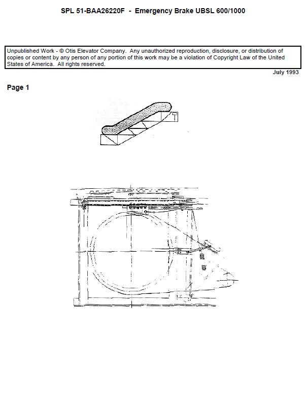 SPL 51-BAA26220F Escalator Emergency Brake UBSL 600/1000