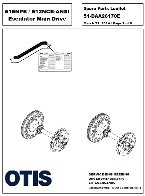 SPL 51-DAA26170E 515NPE / 512NCE ANSI Escalator Main Drive