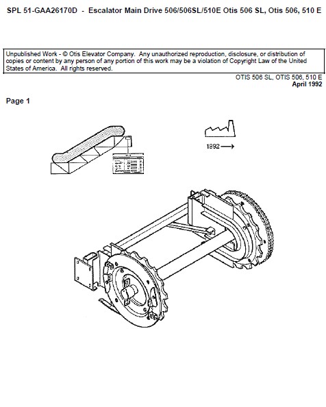 SPL 51-GAA26170D Escalator Main Drive  506, 506SL