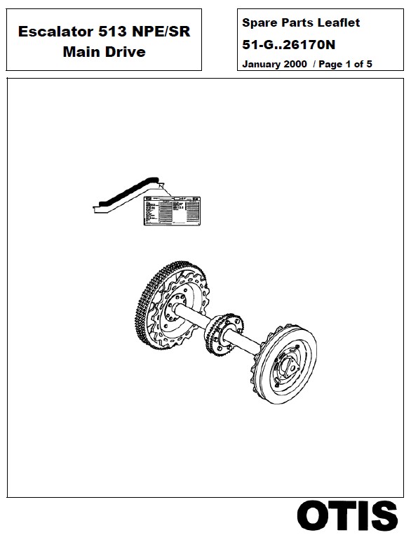 SPL 51-GAA26170N Escalator 513 NPE/SR Main Drive