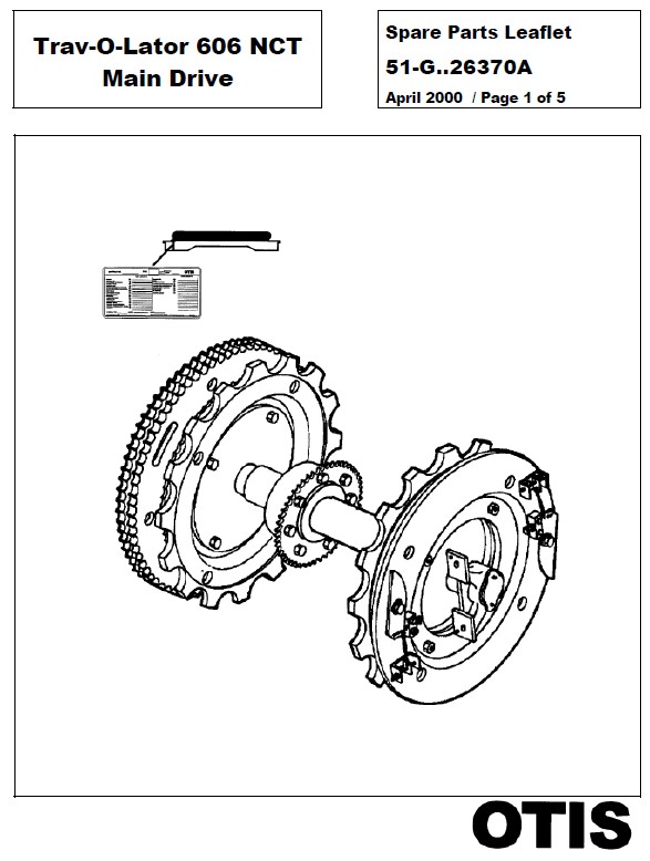 SPL 51-GAA26370A Trav-O-Lator 606 NCT Main Drive