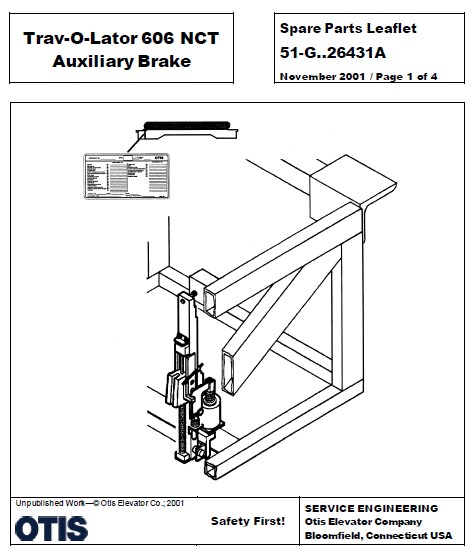 SPL 51-GAA26431A Trav-O-Lator 606 NCT, Auxiliary Brake