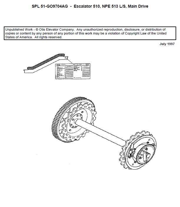 SPL 51-GO9704AG Escalator 510, NPE 513 L/S Main Drive