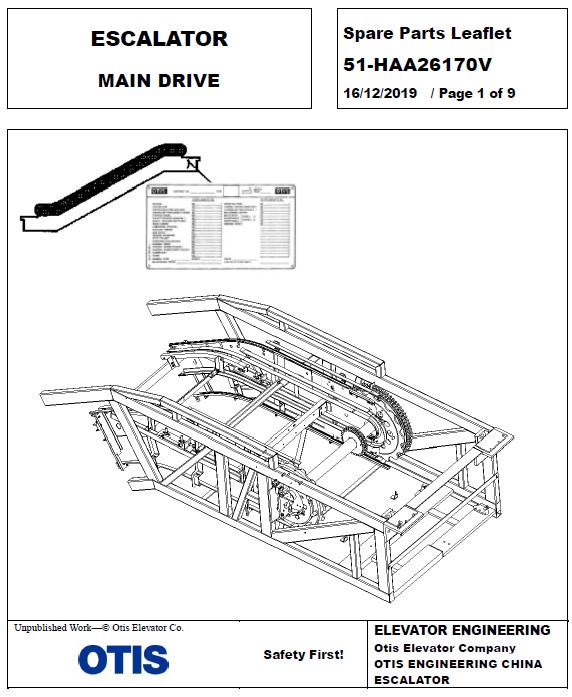 SPL 51-HAA26170V Escalator Main Drive