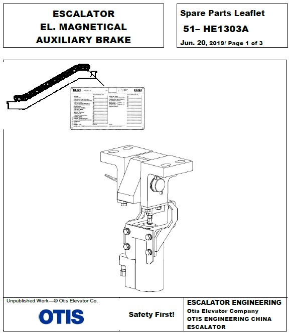 SPL 51-HE1303A ESCALATOR EL. MAGNETICAL AUXILIARY BRAKE