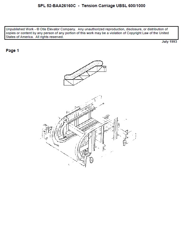 SPL 52-BAA26160C Escalator Tension Carriage UBSL 600/1000