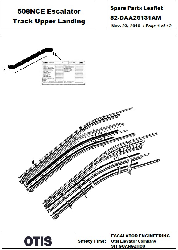 SPL 52-DAA26131AM 508NCE Escalator Track Upper Landing (Outdoor)