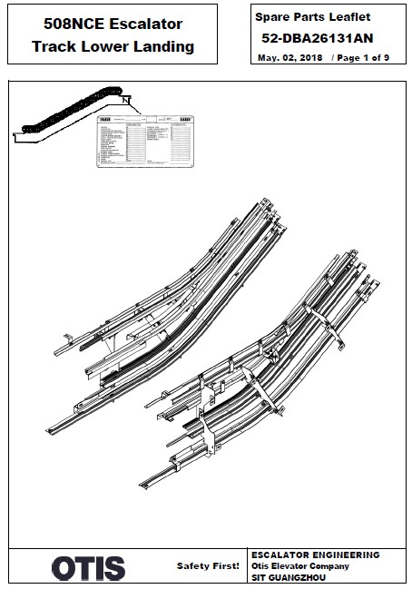 SPL 52-DBA26131AN 508NCE Escalator Track Lower Landing