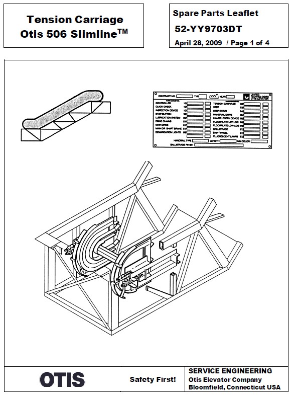 SPL 52-YY9703DT Tension Carriage Otis 506 Slimline