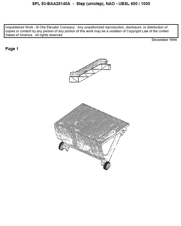 SPL 53-BAA26140A Escalator Step (unistep) NAO - UBSL 600 / 1000