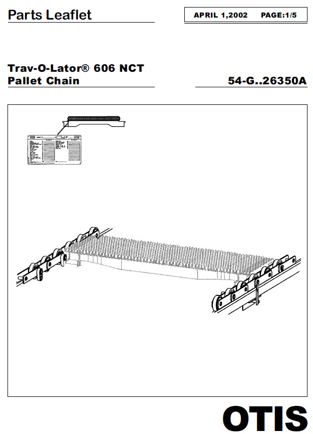 SPL 54-GAA26350A Trav-O-Lator 606 NCT Pallet Chain