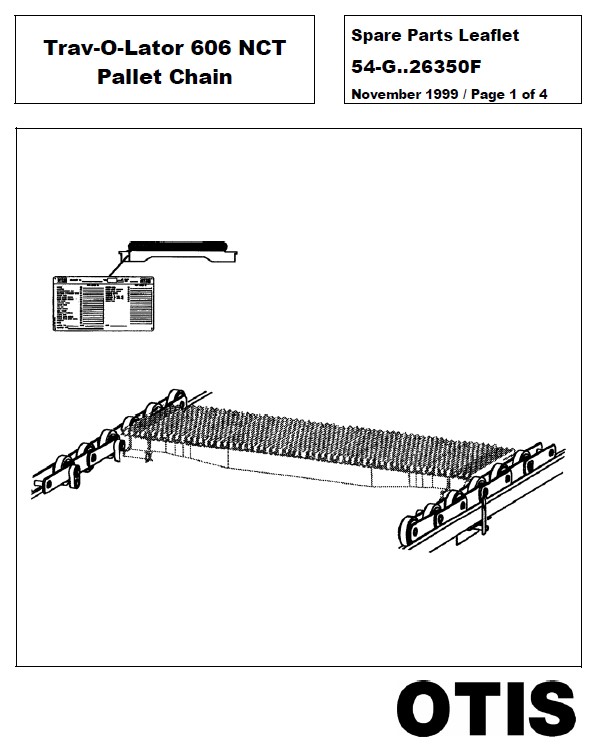 SPL 54-GAA26350F Trav-O-Lator 606 NCT Pallet Chain