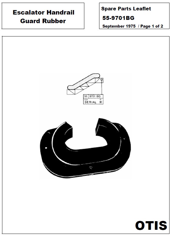 SPL 55-9701BG Escalator Handrail Guard Rubber