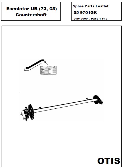 SPL 55-9701GK Escalator UB (73, 68) Countershaft